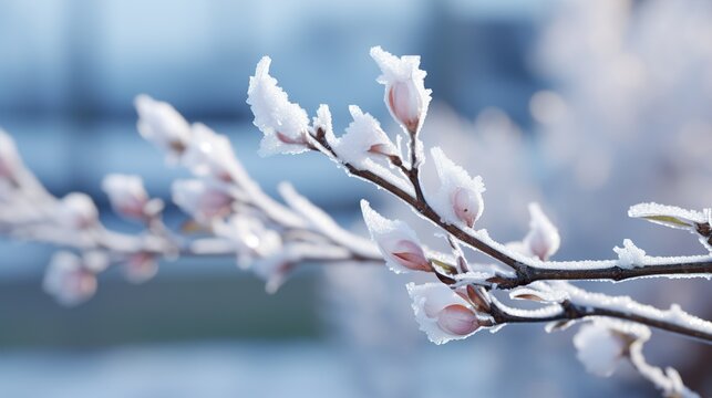 snow covered branches  high definition(hd) photographic creative image