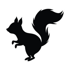 silhouette of a squirrel on white
