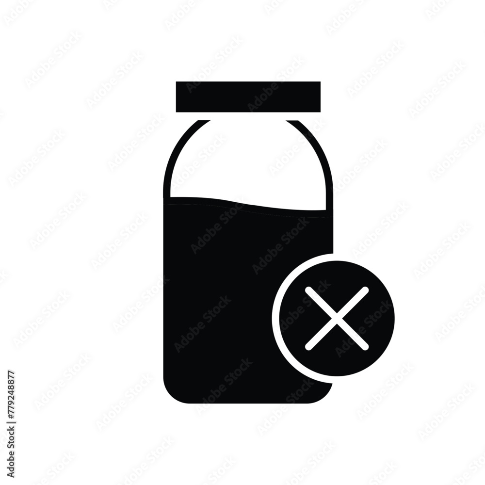 Poster lactose free solid icon vector design good for website or mobile app