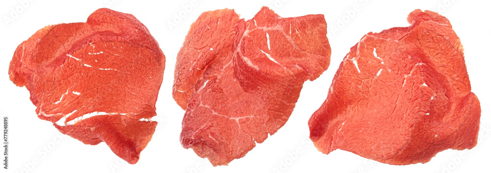 Wall mural Raw beef carpaccio ingredient isolated on white background