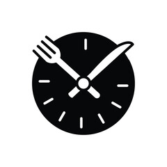 meal timing solid icon vector design good for website or mobile app