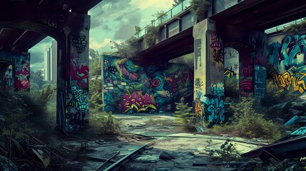 Larger-Than-Life Graffiti Universe./n