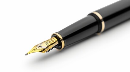 Pen with a fountain isolated on a white background