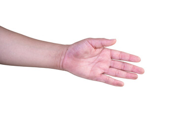 hand on isolated background clipping path