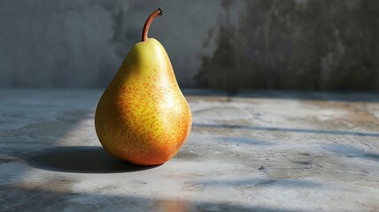 Ripe Pear Spotlight: Close-Up View Showcasing Its Beauty
