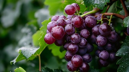 A Close-Up Shot of Grapes on the Vine