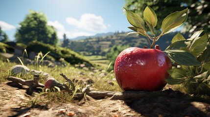 apples on a branch  high definition(hd) photographic creative image