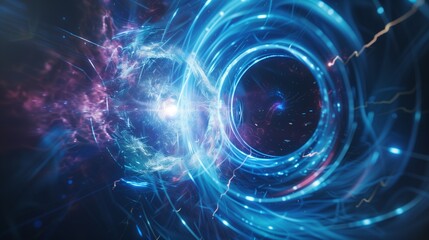 To meet the high energy requirement required in the level 5 civilization known as God civilization,neutron stars collide with a black hole and obtain the energy released from it : Generative AI - obrazy, fototapety, plakaty