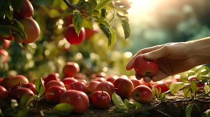 apples in the hand  high definition(hd) photographic creative image