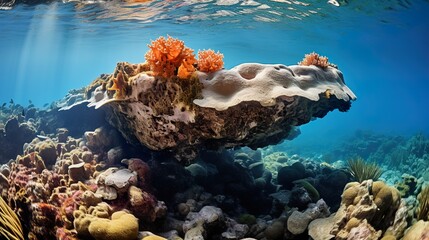 coral reef and fish  high definition(hd) photographic creative image - obrazy, fototapety, plakaty