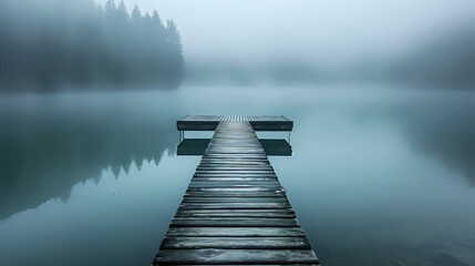Misty Morning Reverie at the Dock./n