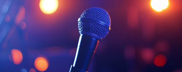 podcast microphone on stage