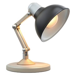 Modern office lamp. Render 3d style, isolated on white background.AI generated.