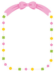 Pink ribbon flower border