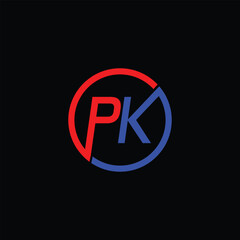 PK, KP Abstract Letters Logo Monogram - obrazy, fototapety, plakaty
