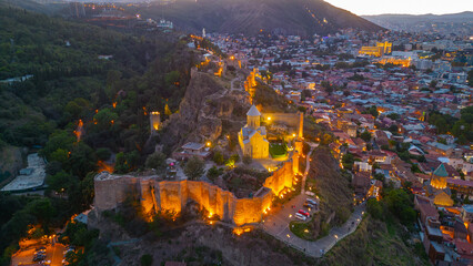 Sunset view of Narikala fortress in Tbilisi, Georgia © dudlajzov