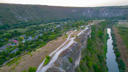 Fototapeta premium Sunset view of Butuceni village in Moldova