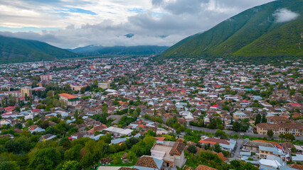 panorama view of Sheki in Azerbaijan