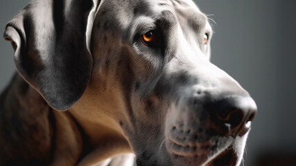 Puppy, German Great Dane Dog on White Background