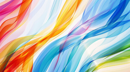 Obraz premium An abstract image of colourful wavy lines, in the style of light sky-blue and light white.