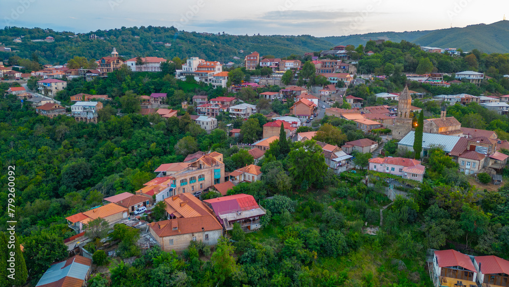 Canvas Prints panorama view of sighnaghi town in georgia