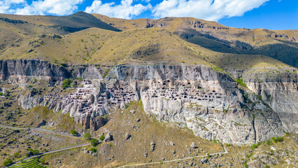 Panorama view of Vardzia caves in Georgia © dudlajzov