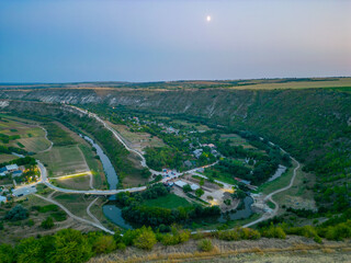 Sunset view of Butuceni village in Moldova