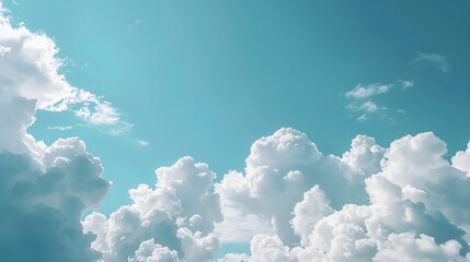 Beautiful Clouds Drifting in Powder Blue Sky on a Serene Day