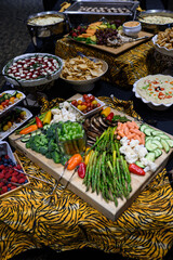 vegetables on plate board charcuterie 