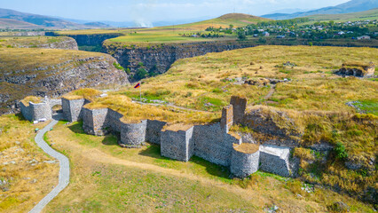 Summer day at Lori castle in Armenia