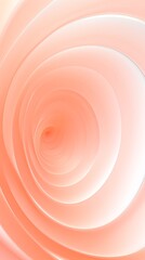 Peach background, smooth white lines, radians swirl round circle pattern backdrop with copy space for design photo or text