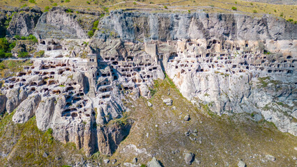 Panorama view of Vardzia caves in Georgia © dudlajzov