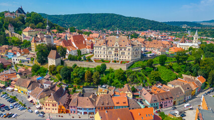 Obraz premium Panorama view of Romanian town Sighisoara