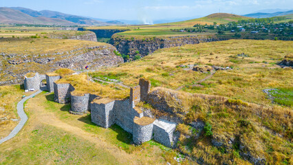 Summer day at Lori castle in Armenia