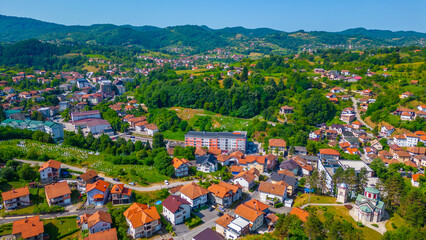 Fototapeta premium Cityscape of Bosnian town Tesanj