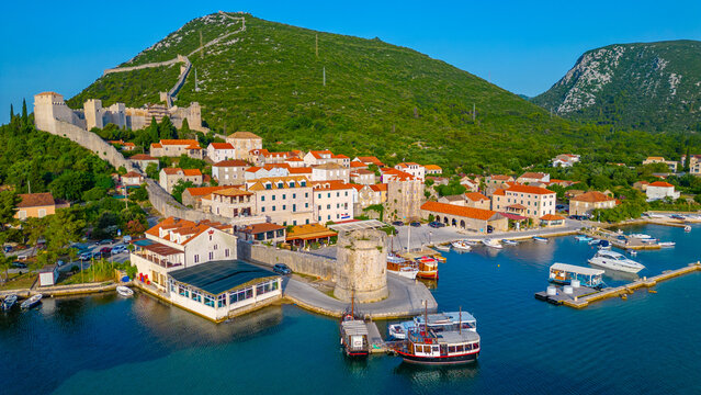 Panorama view of Croatian town Mali Ston
