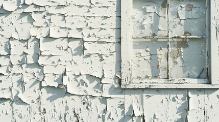 An illustration of a white grunge texture that looks like peeling paint on an old farmhouse,32k, full ultra HD, high resolution