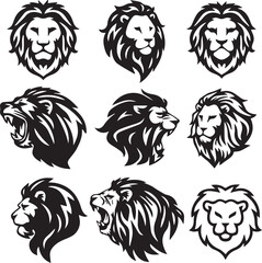 Silhouette in the shape of a lion's head