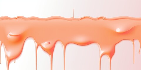 Peach paint dripping on the white wall water spill vector background with blank copy space for photo or text