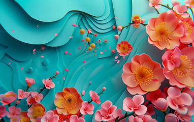 Abstract colourful 3D background. Generated using Midjourney AI (V6)