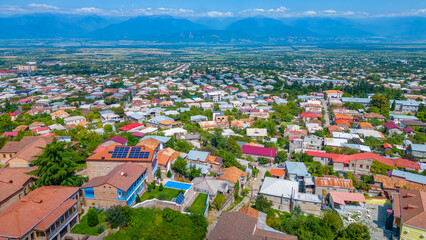 Panorama view of Telavi village in Georgia