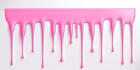 Pink paint dripping on the white wall water spill vector background with blank copy space for photo or text