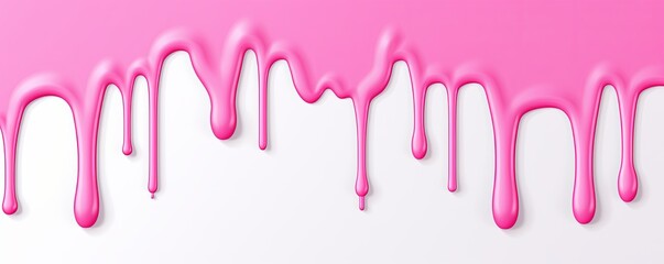 Pink paint dripping on the white wall water spill vector background with blank copy space for photo or text