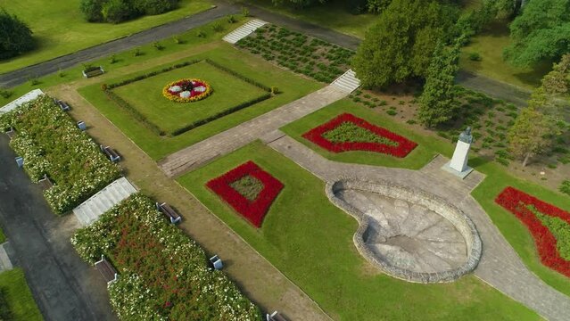 Monument Sienkiewicz Park Wloclawek Gardens Ogrody Aerial View Poland
