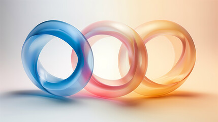 Three circles of different colors with a slight gradient background illustration