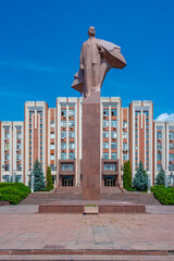 Lenin statue in front of the Transnistrian Government in Tiraspol, Moldova