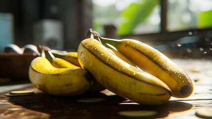 Fresh and Ripe: Close-Up of Bananas in Bunch