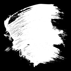 White vector artistic paint brush stroke isolated on a Black background