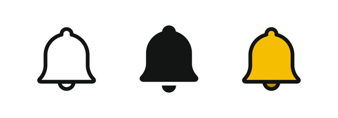 Notification bell icon set. Alarm icon symbol collection , incoming inbox message sign logo. ringing bells icon sign in flat style. vector illustration
