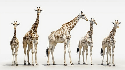Obraz premium Giraffe, Baby Giraffe on White Background